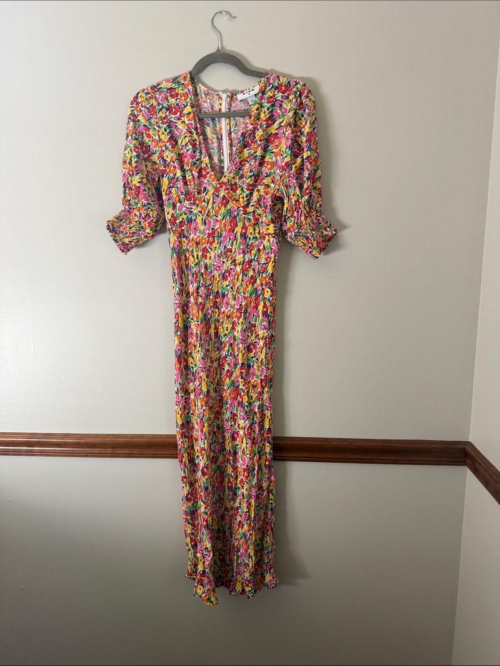 Rixo Floral V-Neck Maxi Dress in Multicolor - Picture 2 of 3